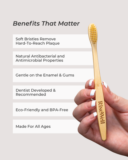RiseWell Adult Bamboo Toothbrush · detail view · RiseWell · Skin Works by Jana