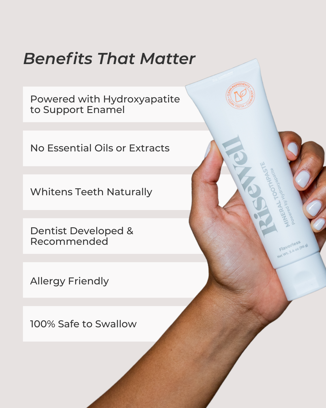 RiseWell Mineral Toothpaste Flavorless · detail view · RiseWell · Skin Works by Jana